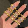 Li Luo Vintage Gold Gebürsteter 925 Sterling Silber Verstellbarer Damenring