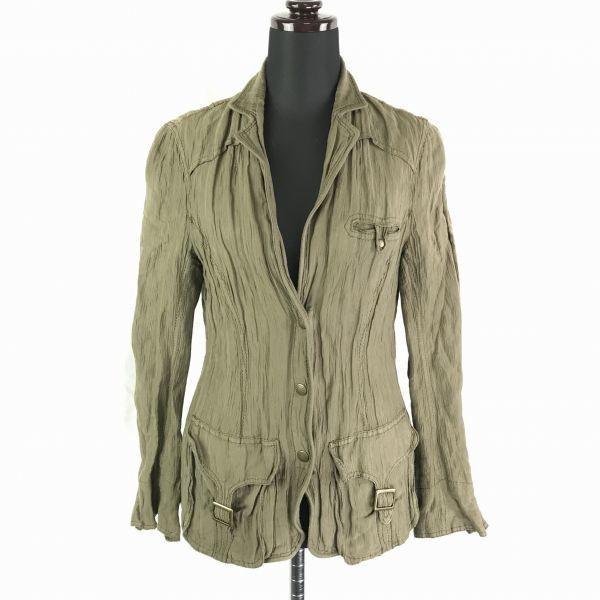 Made In Japan/GK ITARIYA Wrinkle-Processed Jacket/Women’s M/9/Khaki/Single 3 Snap Buttons, Fully Lined, 3 Pockets