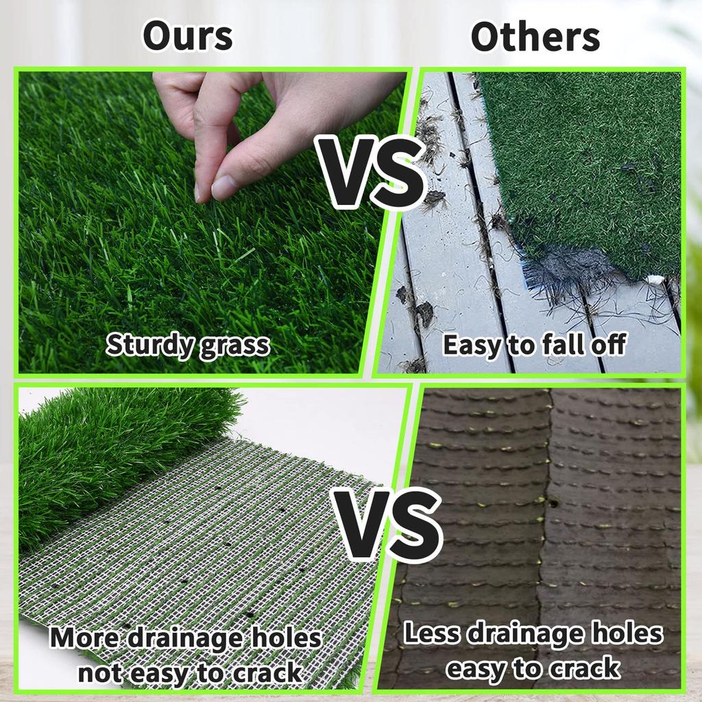 PICK FOR LIFE Dog Grass Pad X Inch Strong Absorbent Soft Real Grass Pet Potty Training Easy To Clean Artificial Grass for Dogs Indoor and Outdoor 39.4
