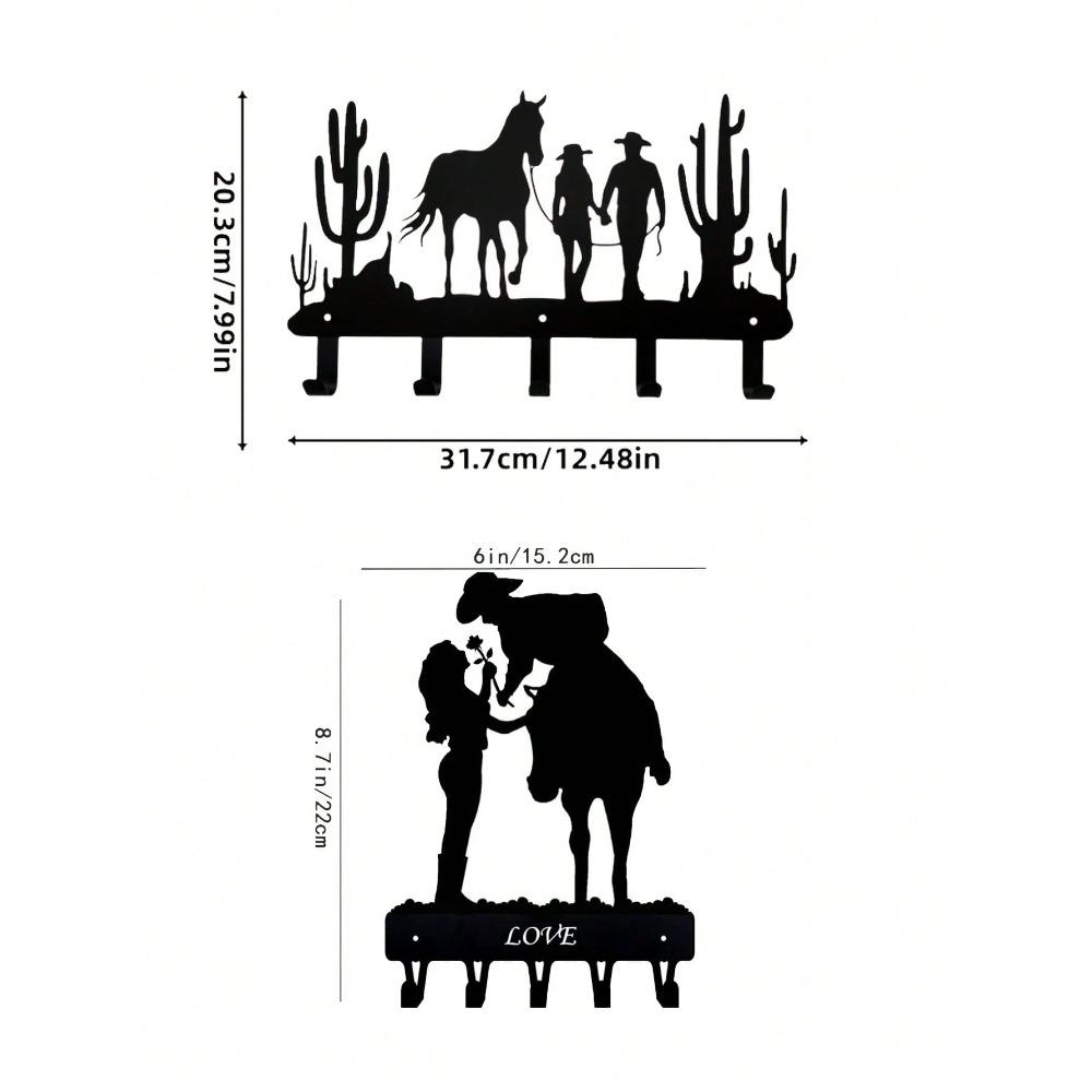 Metal Wall Hook Bohemian Home Decor Romantic Couple Key Holder Rustic Iron Hooks