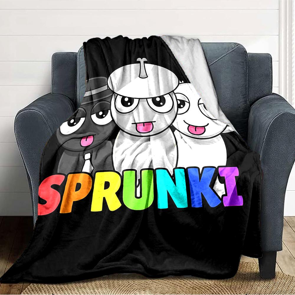 1pc SPRUNKI9 Blanket, Gift, for Men and Women, Soft Blanket, Good for Sofa Bed Couch Travel, Lightweight Flannel Blanket