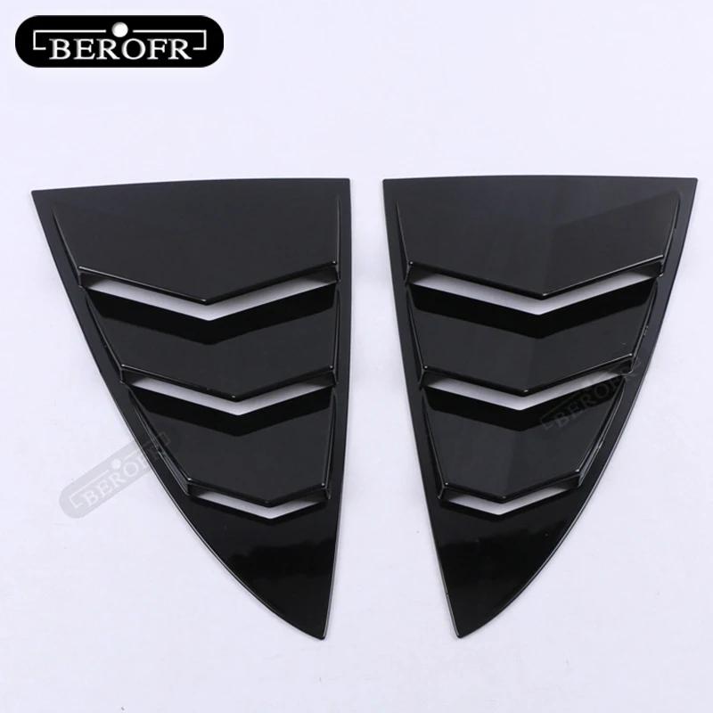 Car Rear Window Blind Shades Louver Frame glass Sill Molding Cover Sticker Trim For MODEL3 Rear side Cover Sticker Baking black