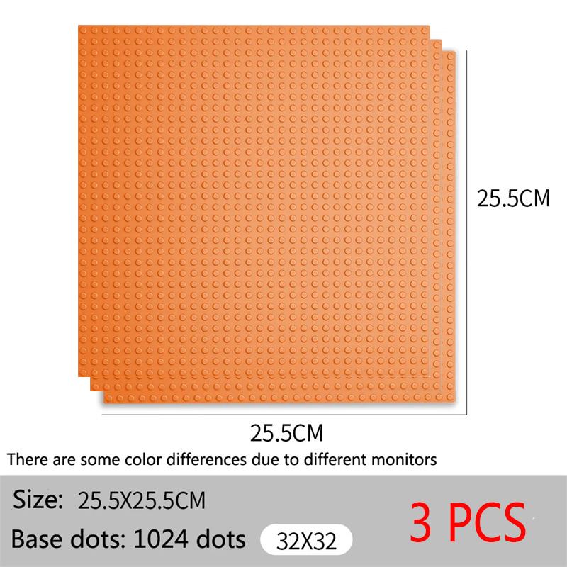Non-Toxic 3Pcs Classic Base Plates Blocks 32X32 32X16 Dots Building Baseplates Bricks Assembly City Road Moc Friends City Toys
