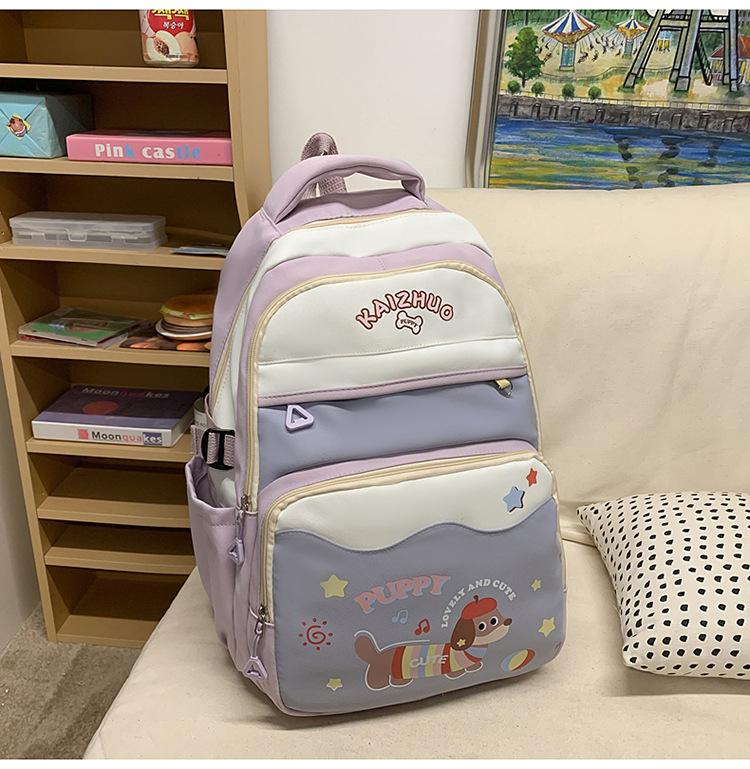 School bag new versatile high-value backpack for junior and high school students large-capacity load-reducing school bag Korean version ins cute