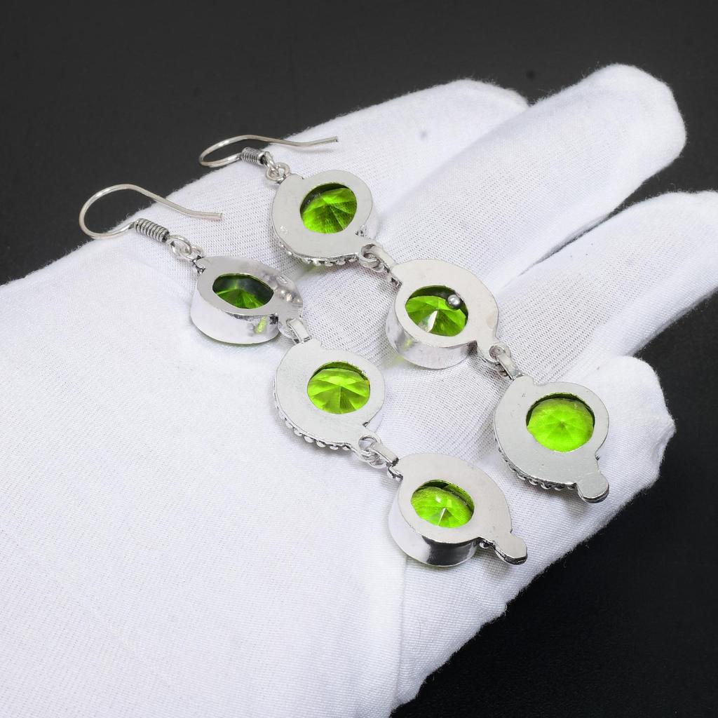 Peridot Gemstone Handmade 925 Sterling Silver Jewelry Earring Peridot Earring For Women Jewelry For Gifts Handcrafted Jewelry Earring