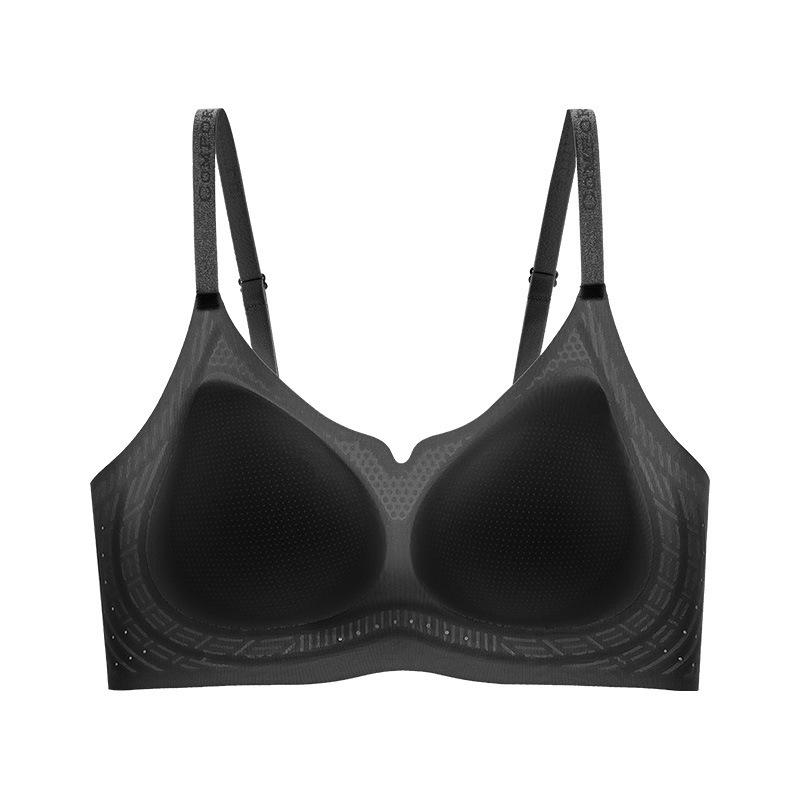 Cross-Border Seamless Camellia Fragrance Shimmer Bra for Women - Small Chest, Gathered, Thin Cup, Adjustable Straps.