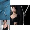 Fashionable Multi-layered Pearl And Crystal Necklace With Unique Geometric Design For Women