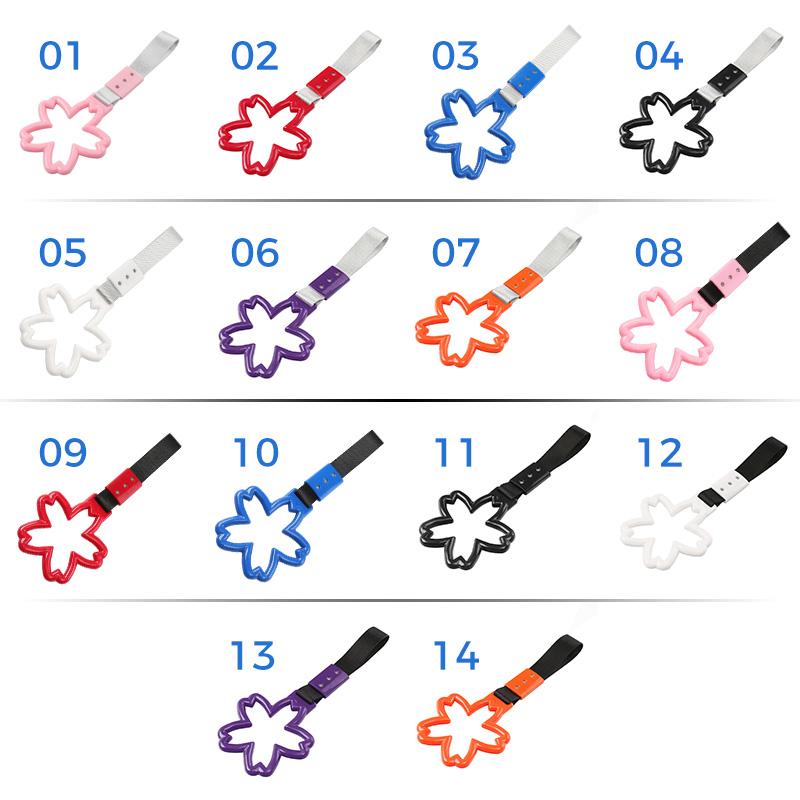 Flower-shaped Plastic Pull Ring Car Handrail Belt Decorative Rear Bumper Warning Ring Subway Train Bus Handle Strap