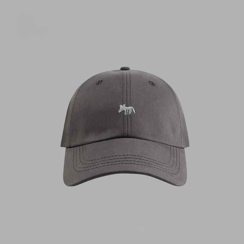 Small Fox Embroidered Baseball Cap With Sun Protection For Outdoor Activities