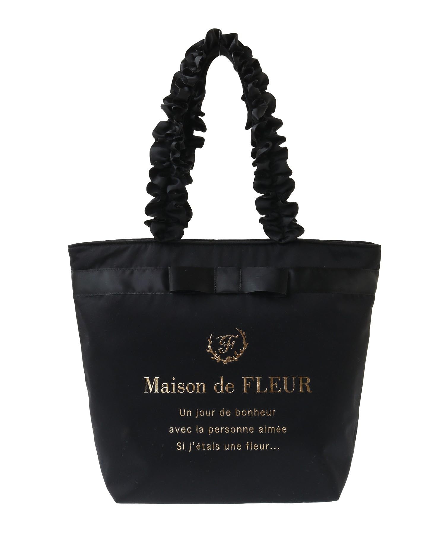 Maison de FLEUR Brand Logo Frill Handle Tote Bag M Black F Tote Bag 08001386500 чёрный