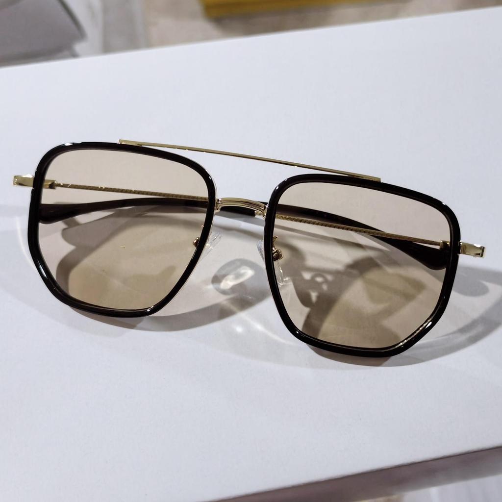 Trendy čtvercové sluneční brýle Módní Vintage Dvojitý můstek Ležérní sluneční brýle Dámské Stylové Nadrozměrné Značkový design Stínidla