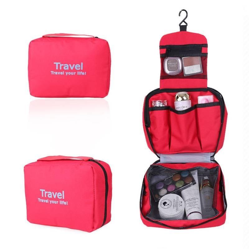Large Capacity Travel Toiletry Bag With Hook For Makeup Storage Modern Simple Style