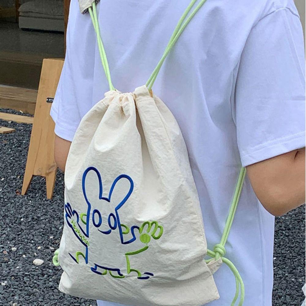 Lightweight Fitness Shoulder Bag Large Capacity Drawstring Fitness Bag  All-match