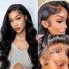 Front Lace Wig, Women's Medium Wave Black Long Curly Hair, Natural Full Headgear
