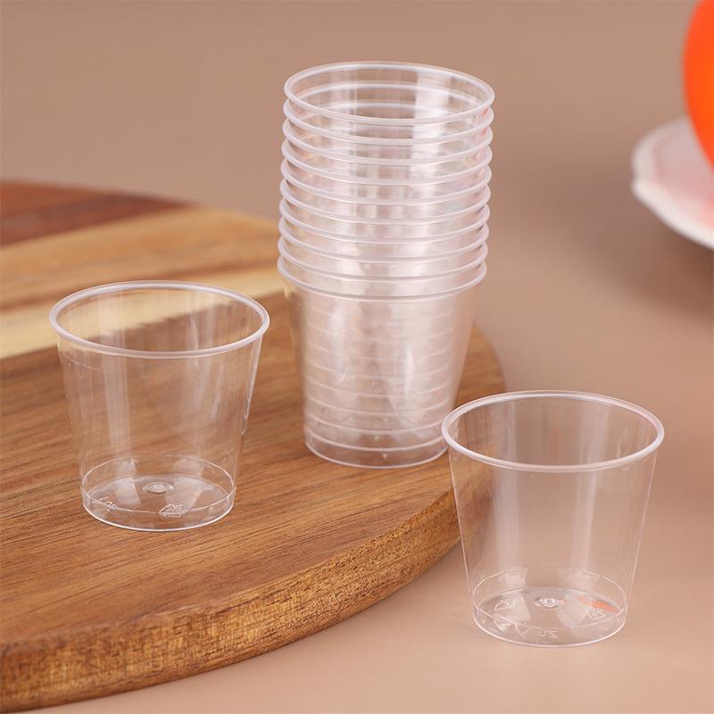 50Pcs 30Ml Disposable Mini Clear Plastic Cup Outdoor Picnic Birthday Kitchen Party Shot Glasses Jelly Cups Tableware Tasting