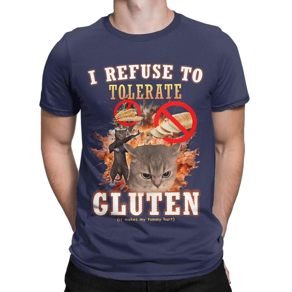 I Refuse To Tolerate Gluten Funny Meme Funny Graphic 100 Cotton TShirt Meme Tees Tops For Unisex