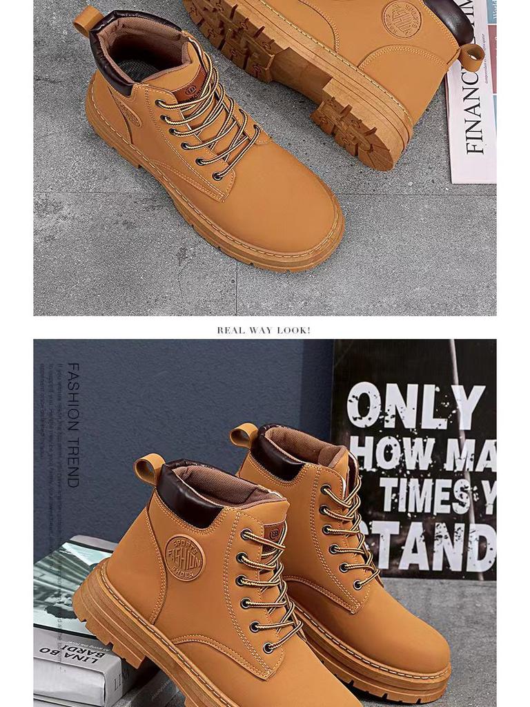 Botas Martin Unisex de Caña Alta Otoño/Invierno 2024 - Zapatos Casuales de Cuero Cálido Estilo Coreano