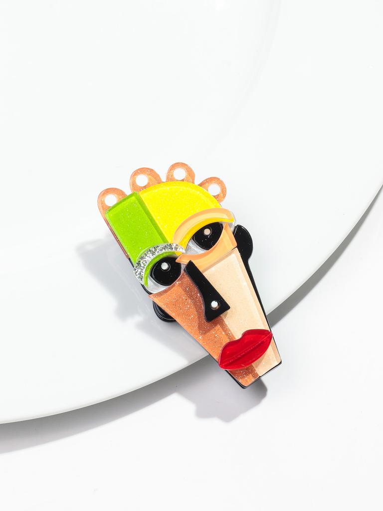 New Colorful Acrylic Abstract Characte Figure Brooch for Women Cartoon Japanese Anime Face Brooches Badge Fashion Jewelry Gift