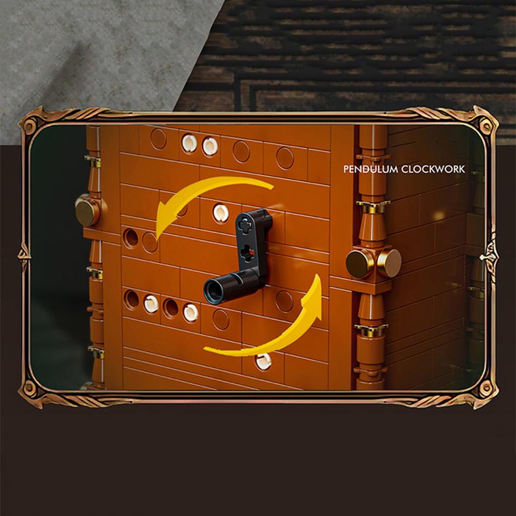 Non-Toxic 751Pcs Vintage Swing Clock Building Block Toys Set 3D Puzzle Model With Alarm Function Creative Desk Decor Christmas Gifts