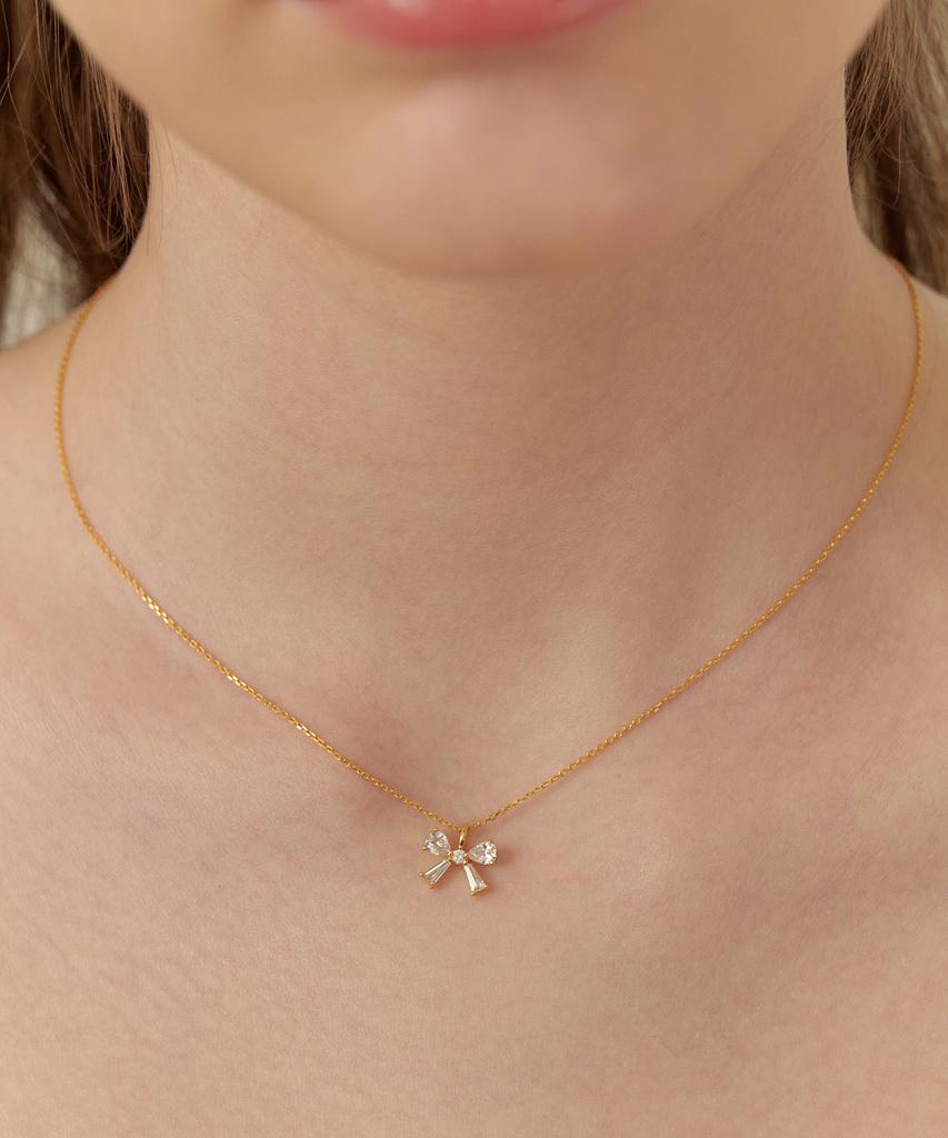 Tatiana (Silver 925) Lovely Bright Ribbon Necklace Nz2172