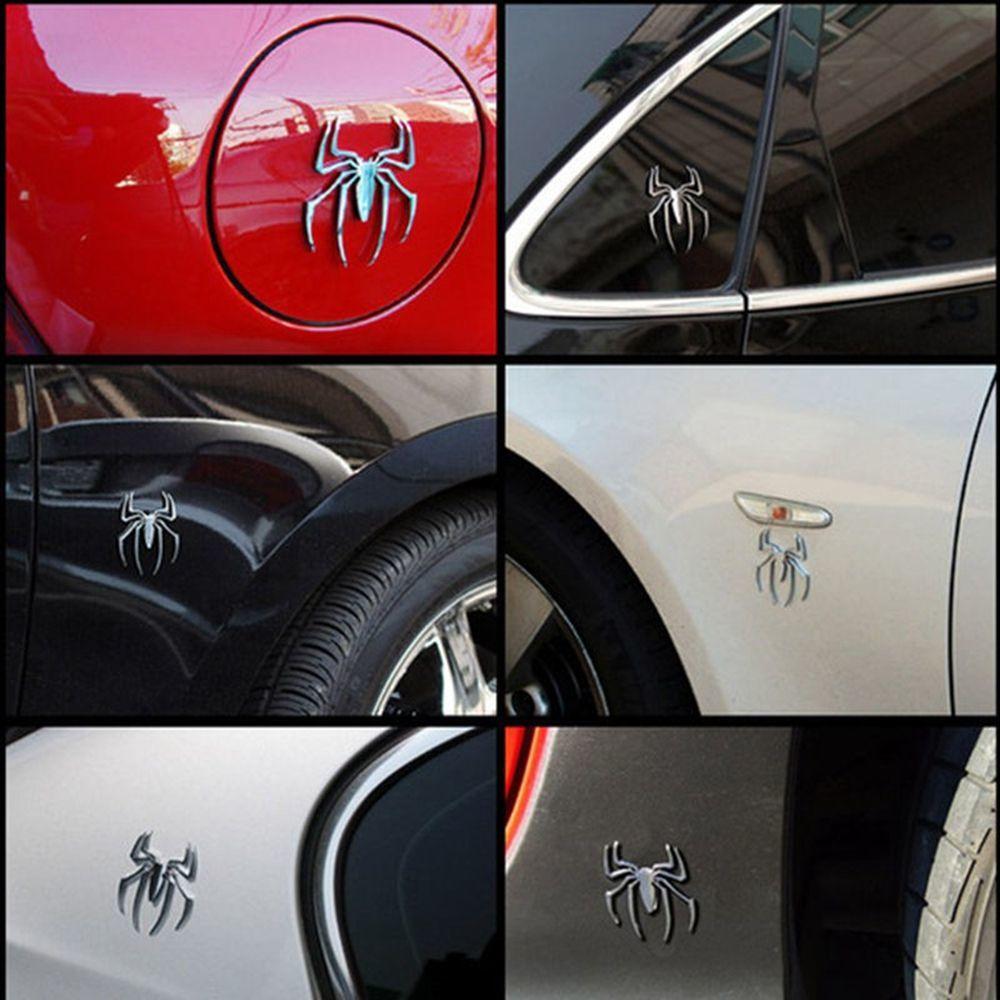 Universal Emblem Silver/Gold 3D Car Stickers Metal Chrome Auto Decal Spider Shape
