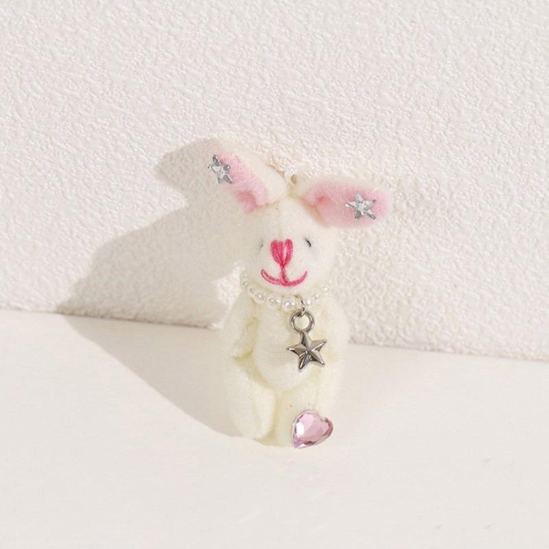 Soft and Adorable Rabbit Plush Toy with DIY Accessories Exquisite Rabbit Keyring Decoration Cute Rabbit Keychain Pendant