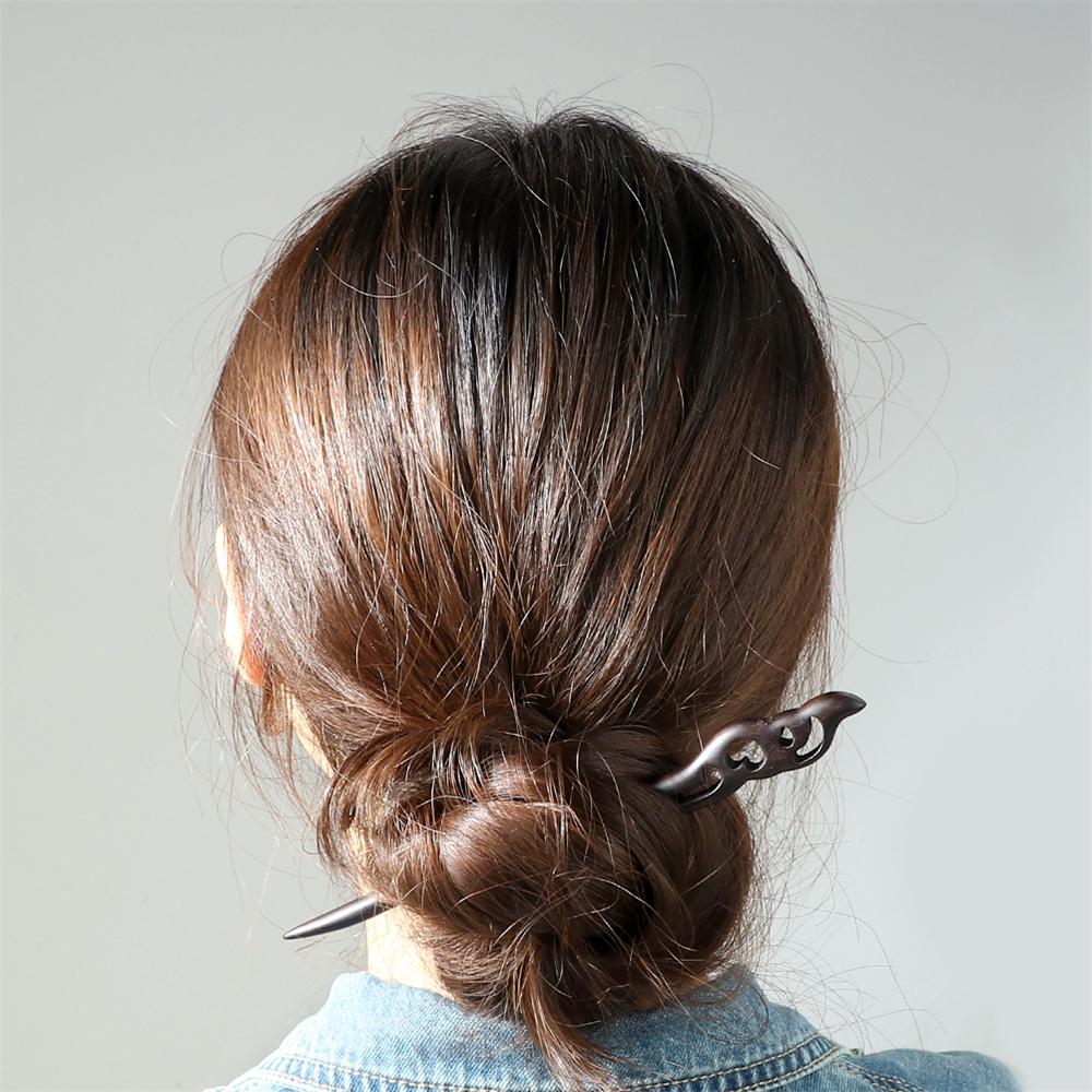 34 Styles Natural Black Sandalwood Hair Sticks High Quality Hairpin for Women Girls Antiquity Chopstick Shaped Hair Clip Jewelry