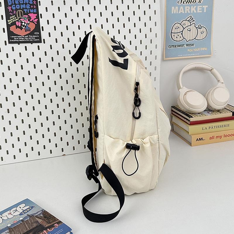 Nylon Ultra-Light Backpack Water-Splash-Proof Solid Color Large Capacity Backpack For Men And Women