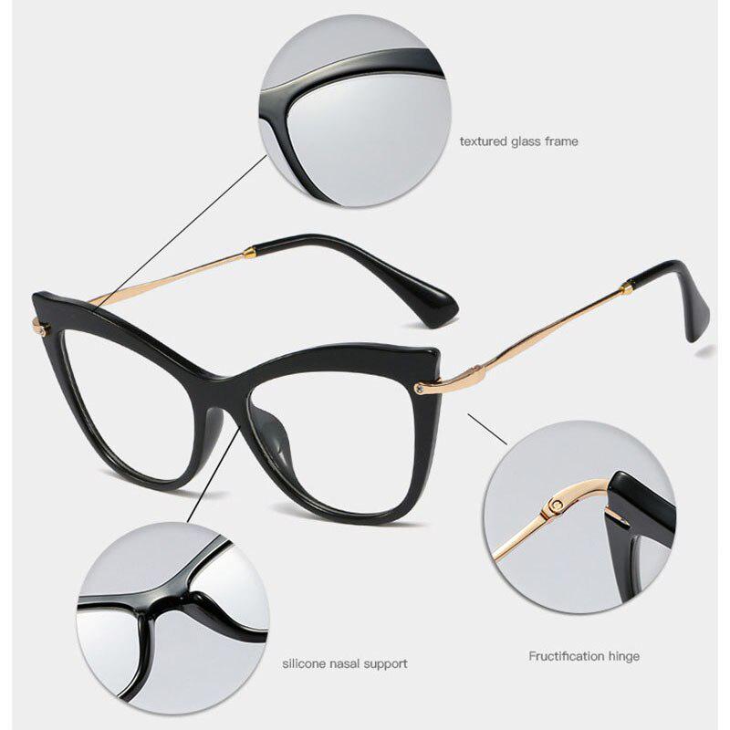 SHAUNA Occhiali da vista vintage Cat Eyes TR90 da donna con montatura per occhiali con lenti trasparenti, montatura per occhiali da vista da donna di