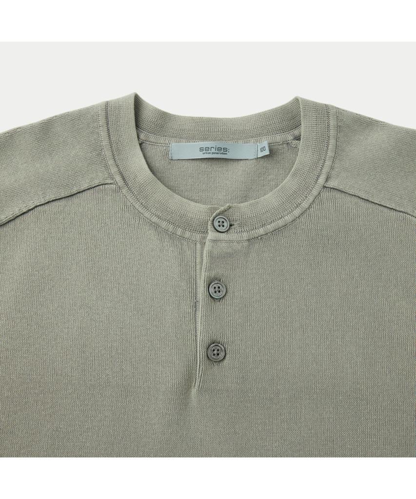 Silijeu Garment Dyed Long Sleeve Henley Neck Sawas26141Gyx