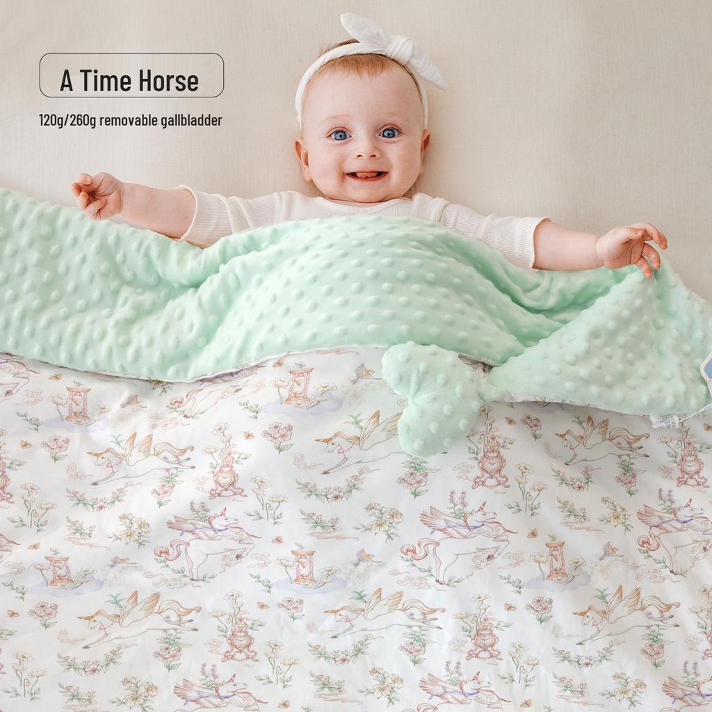 Baby A-Class Warm Ginger Fiber Blanket - Newborn Soothing Bean Velvet Quilt for Children & Kindergarten