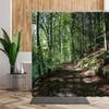 Green Jungle Shower Curtain Summer Forest Tree Bathroom Bath Decoration Home Decor Natural Landscape 3D Living Room Curtains Set
