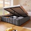 Upholstered Bed, 140*200cm, Hydraulic Storage, without Headboard, without Mattress, Grey