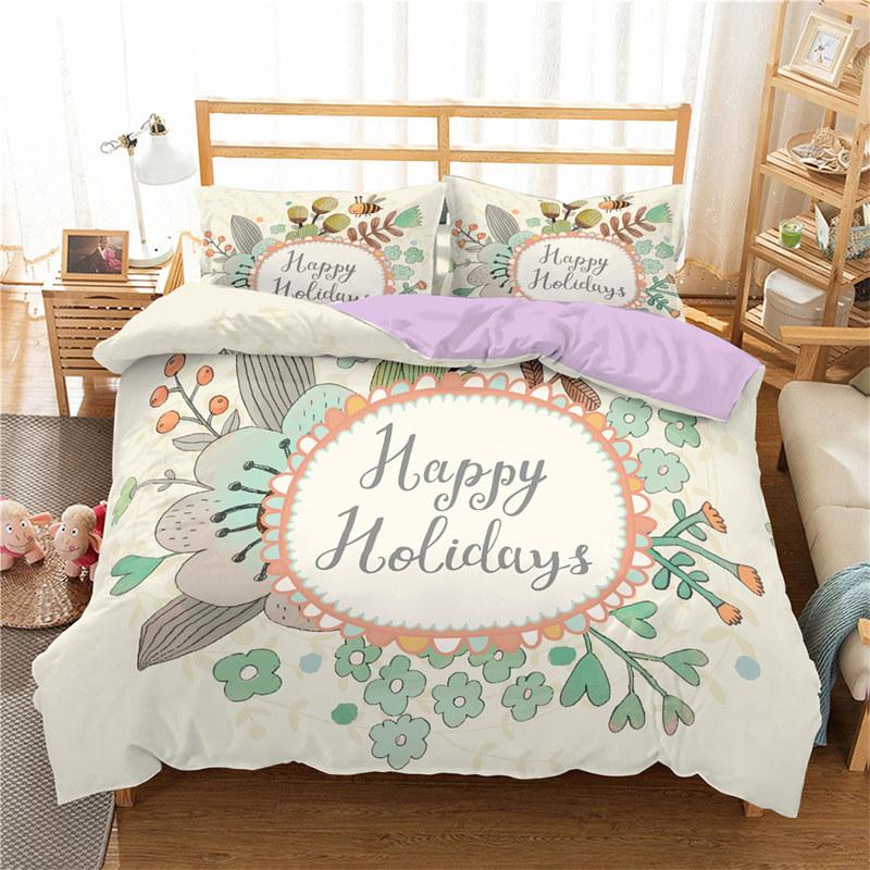 Cartoon Rabbit Bedding Set For Boys Girl Teen Botanical Plant Duvet Cover Microfiber Kawaii Bunny Comforter Cover Bedroom Decor