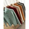 DIMANAF 2025 Sweaters Buttons Turtleneck Cardigan Autumn Solid Women Knitting Loose