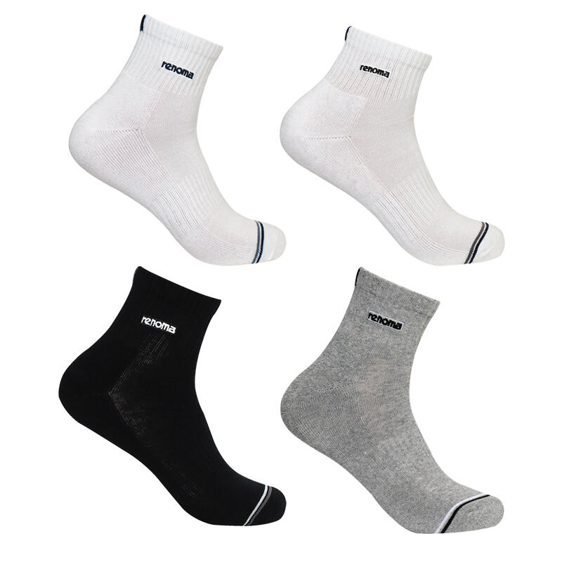 RENOMA Men's Sports Two-Line Short Socks (3 Pairs)