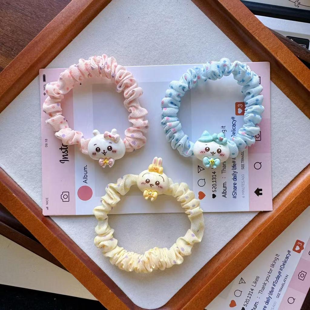 Cartoon Niedlich Chiikawa Hachi Haargummi - Elastisches Haarband mit mädchenhaftem Charme und Dünndarm-Design.