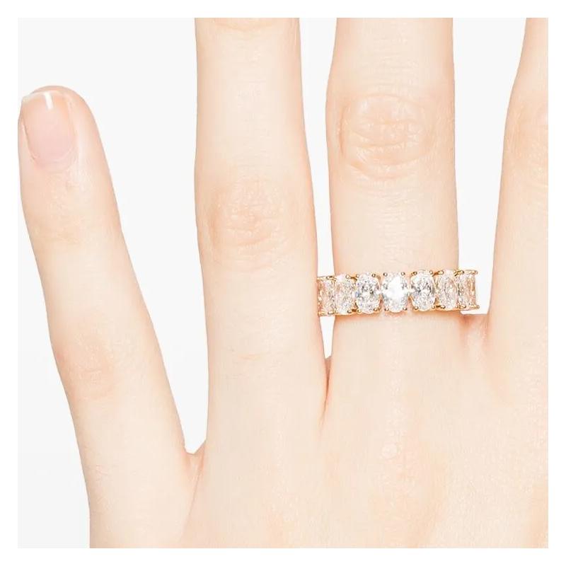 Swarovski Matrix Inlaid Design Brass Gold Plated Crystal Ring Women's Gold 5707191