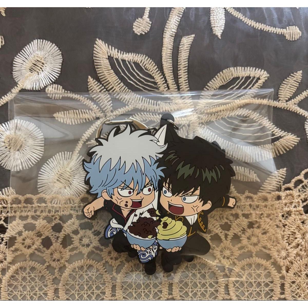Used Jump Festa 2025 Gintama Tsumamare Sakata Gintoki Hijikata Toshiro Limited Edition Keychain Rubber Strap