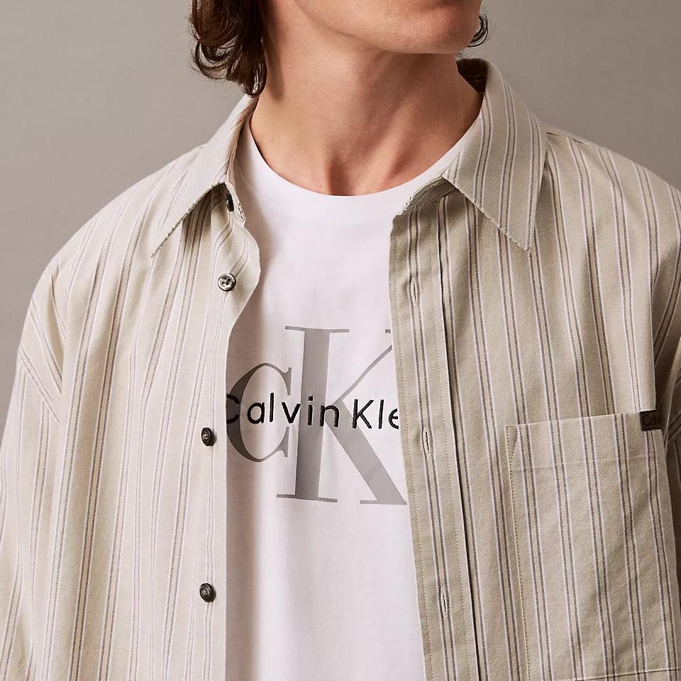 Calvin Klein Minimalist Comfortable Versatile Classic Crew Neck Short Sleeve T-Shirt Men Tops Bright-White 4RB862G-110