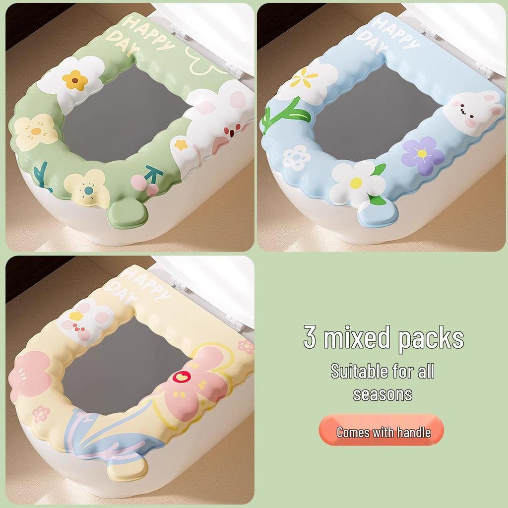 Waterproof High-Foam EVA Toilet Seat Cushion: Washable, Wipeable, Cute Winter Style
