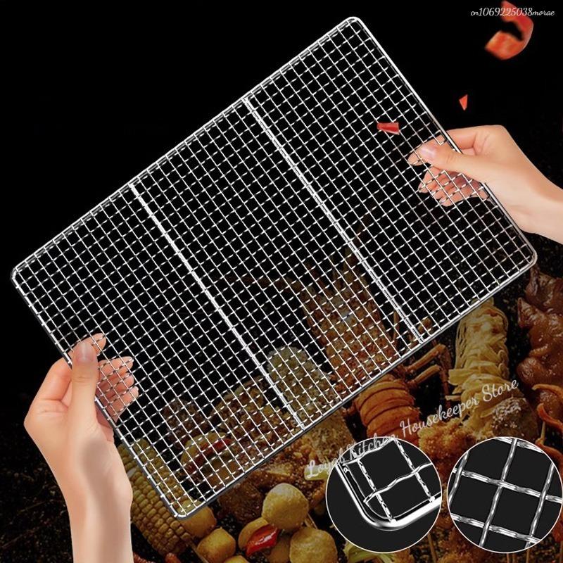 304 Edelstahl Rechteck Quadrat BBQ Netz Gitter Grill Antihaft Backmatte Outdoor Grillteil Roste Heißluftfritteuse Gitter Kochen
