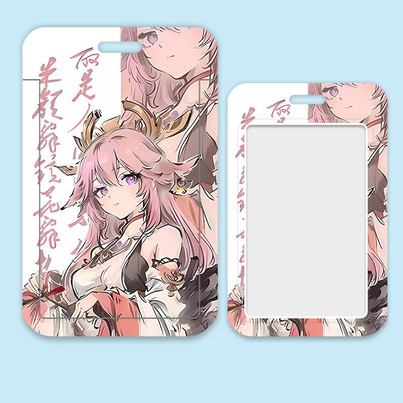 Game Genshin Impact Card Sleeve Business Retractable GanYu Credit Card Holders Bank ID Cover Cases Holders Bus Card Organizer