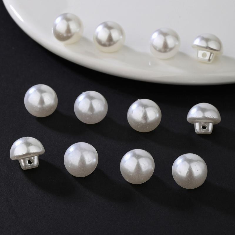 12 Pcs Mushroom Buttons Imitation Pearls Buttons Round Sewing Buttons for Dress Clothing Sewing and Crafting