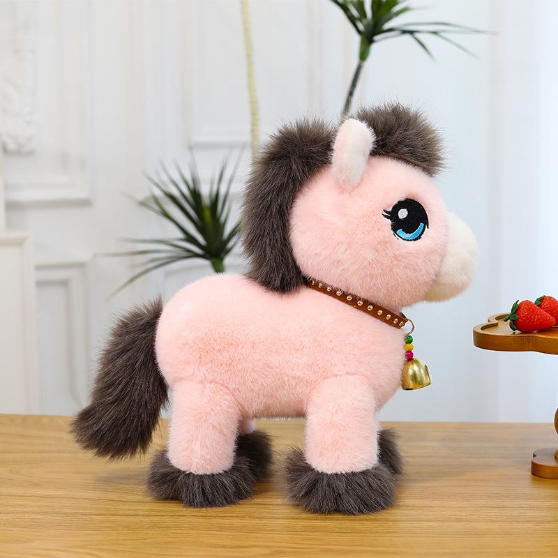 Year of the Horse Simulation Pony Plush Toy Doll Station Pony Doll New Year's Gift Catch Doll Activity Gift