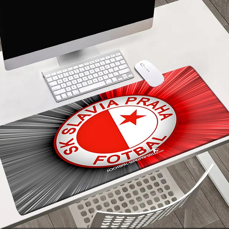 Red And White Prague Football Mouse pad Office Desk Mat, Gaming Mouse Pad Mousepad, keyboard pad,Heavy-Duty Non-Slip Rubber Backing, Gift