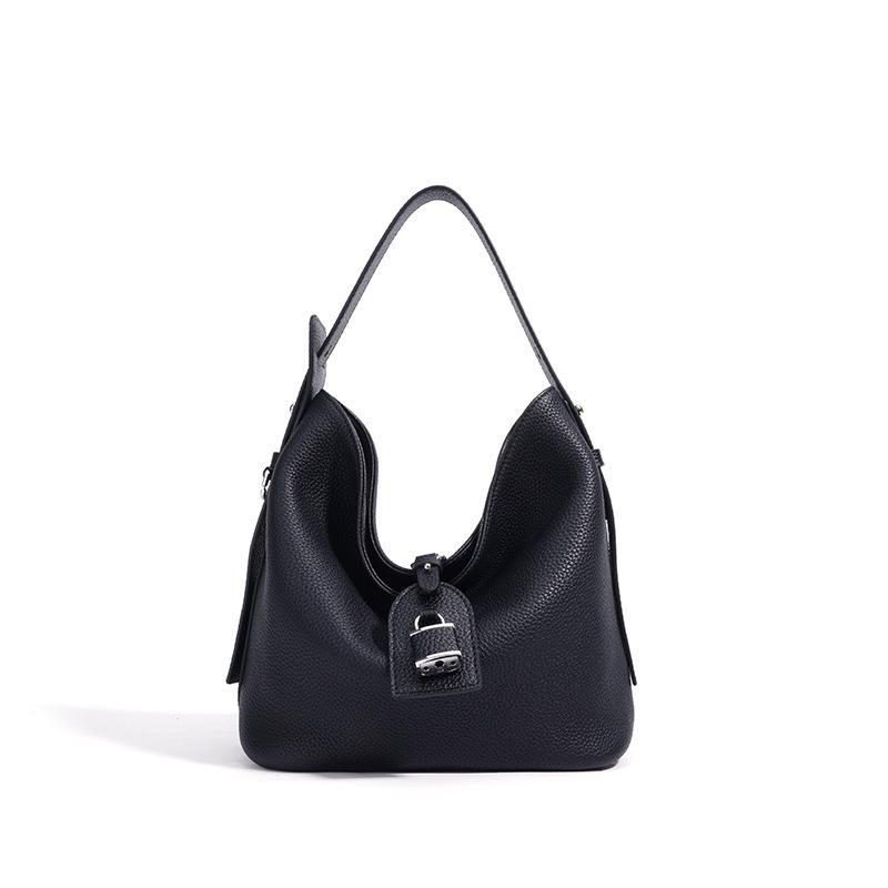 

Light luxury Guangzhou first-layer cowhide women s bag underarm bag women s work commuting leather commuting advanced sense portable shoulder bag