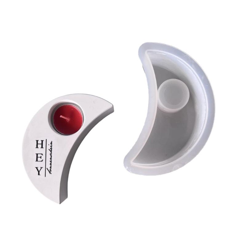 

Moon Shape Mold Tealight Holder Moulds Candle Holder Moulds Silicone Texture Suitable for Hand-Making Candle Base 1