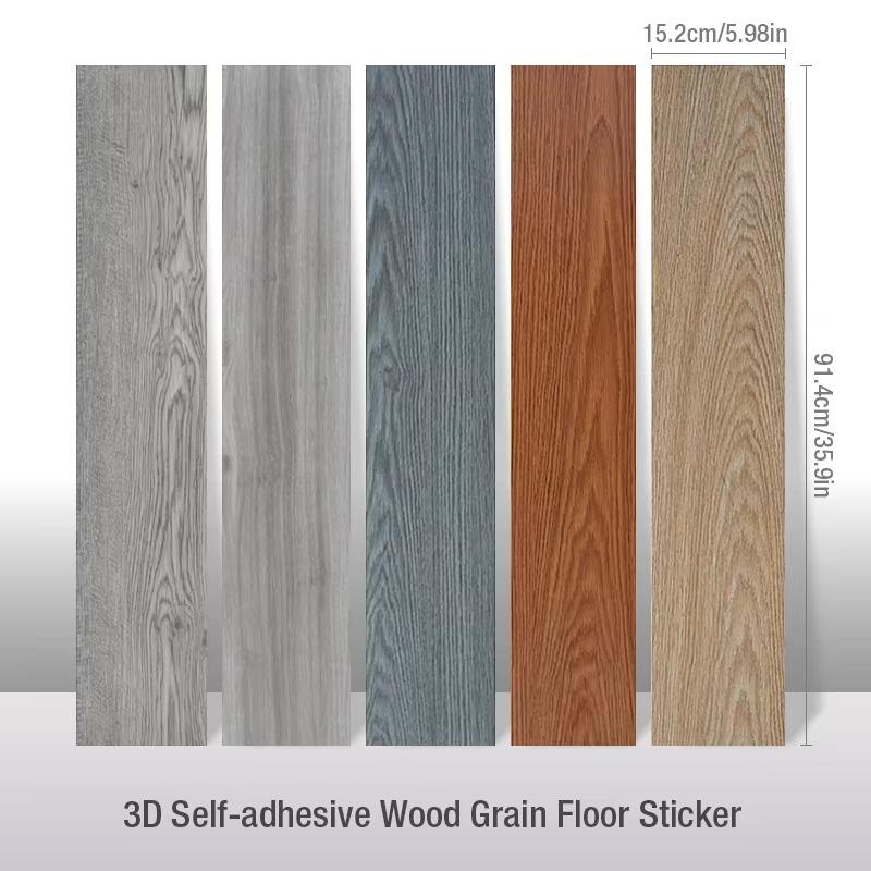 10Pcs 50x15cm PVC Floor Stickers Self-adhesive Wood Grain Floor Stickers Stickers  Wood Grain Floor Stickers Stickers Living