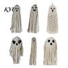 Bohemian Ghost Wall Decor Handmade Cotton Rope Hanging Ornament for Halloween, Indoor Outdoor Rustic Festive Atmosphere Props Pendent Front